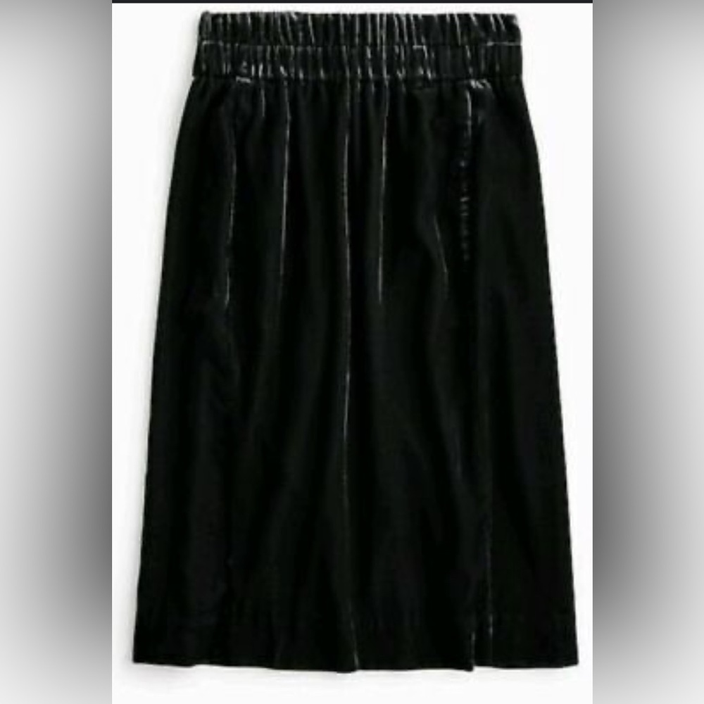 J. Crew Black Velvet Midi Pencil Skirt for Cocktail
